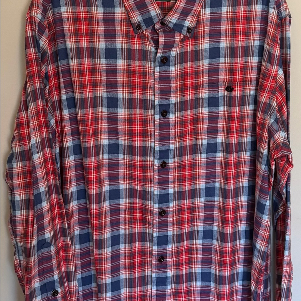 Orvis Red and Blue Checkered Casual Shirt